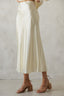 Cream satin midi skirt