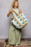 Floral Cotton Weave Tote Bag