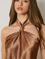 Golden Sleeveless Mini Dress