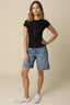 Leslie Sculpt Button-Front Knit Top