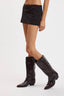 LINEN MONOTONE COLOR MINIMAL PLAIN MINI SKORT