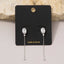 Oval Cz Bezel Stud With Long Chain Tassel Drop Earrings