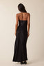 NIGHT OUT SATIN FLORAL PRINT TUBE LONG MIDI DRESS
