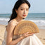 Semicircle Woven Straw Clutch