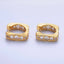 24K Gold Filled Rhinestone Square Huggie Earrings
