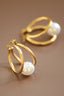 18K Gold Plated Waterproof Stainless Steel Hoop Earrings - 7193
