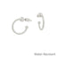 Water Resistant Silver Hoop with Ball Detail 1" Hoop Earring