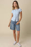 Leslie Sculpt Button-Front Knit Top