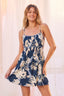 Navy Tie Back Mini Dress