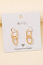 Braided Hoop Charm Rectangle Hinge Hoop Earrings