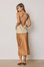 Satin Pull On Midi Skirt