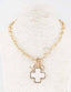 Pearlized Cross Charm Necklace