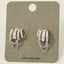 Stacked Cz Pave Chain Drape Triple Hoop Earrings