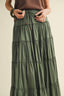 Olive Bloom Maxi Skirt