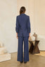 DENIM RUCHED SLEEVE BLAZER