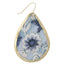 Light Blue Floral Embroidred Earrings
