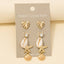 Monstera Heart Puka Shell Sea Life Stud Earrings Set