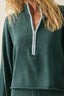 Textured Knit Half-Zip Mock-Neck Sweater