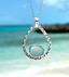 Sea Stamped Sterling Silver Teardrop Necklace