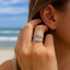 SS Double Wire Sea Glass Ring