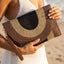 Tonal Arch Woven Straw Envelope Clutch