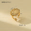 Ocean Starfish Shell Stainless Steel Ring_CWMM12421