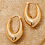 Long Pointed Oval Latch Hoop Earrings