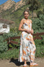 Twist Knot Halter Neck Printed Maxi Dress and Tie Back