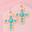 Pearl Bezel Cross Earrings