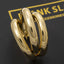 Gold Dipped Slim Ring Offset Hoop Earrings