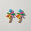 Colorful Raffia Palm Tree Earrings