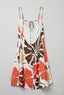 retro tropical floral print mini dress