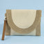 Half Moon Flap Woven Straw Clutch Bag