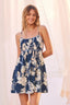 Navy Tie Back Mini Dress
