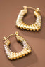 18K Gold Plated Waterproof Stainless Steel Hoop Earrings - 7573