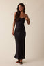NIGHT OUT SATIN FLORAL PRINT TUBE LONG MIDI DRESS