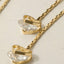 Cz Gem And Heart Long Chain Dangle Earrings