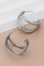 Tarnish-Resistant Waterproof Stainless Steel Hoop Earrings - 7133
