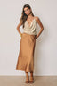 Satin Pull On Midi Skirt