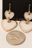 Gold Dipped Double Shell Heart Dangle Earrings