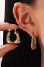 18K Gold Plated Waterproof Stainless Steel Hoop Earrings - 7573