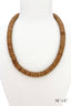 Brown Marble Beaded Disc Necklace