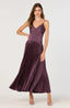 Satin Pleated Drop Waist Maxi