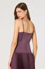 Satin Pleated Drop Waist Maxi