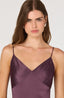 Satin Pleated Drop Waist Maxi