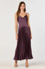 Satin Pleated Drop Waist Maxi