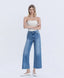 High Rise Side Panel Wide Leg Jeans