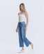 High Rise Side Panel Wide Leg Jeans