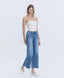 High Rise Side Panel Wide Leg Jeans