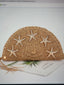 Faux Straw Half Moon Round Starfish Clutch